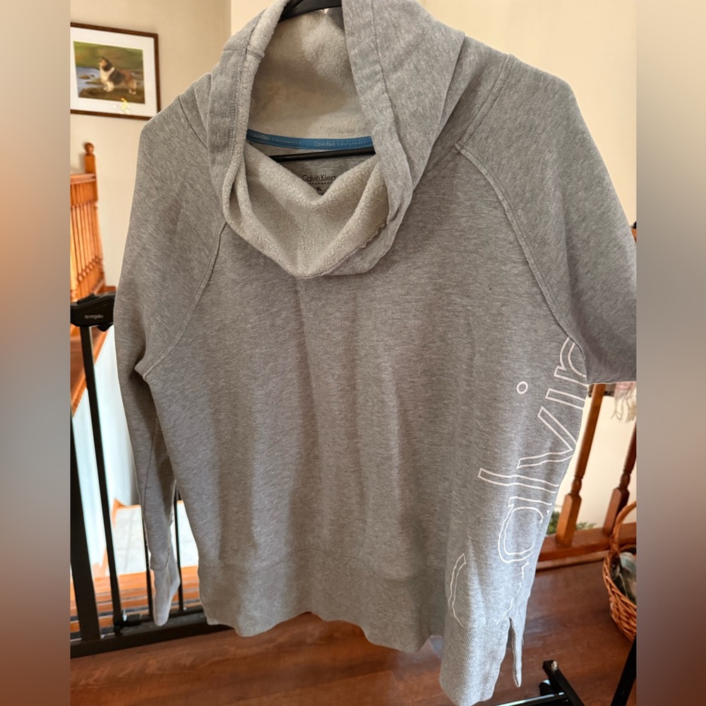 Calvin Klein Gray Women's Cowl-Neck Sweatshirt
